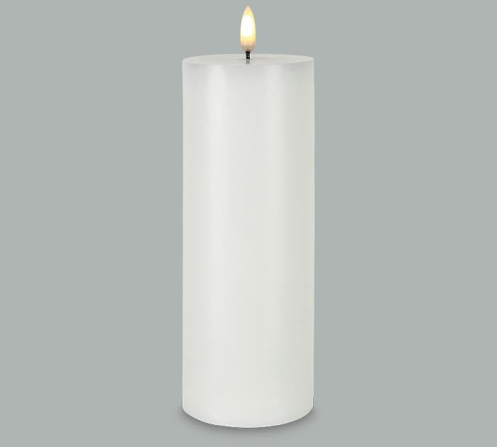 CANDLE PATRIA 3D LED WHITE 8" PILLAR