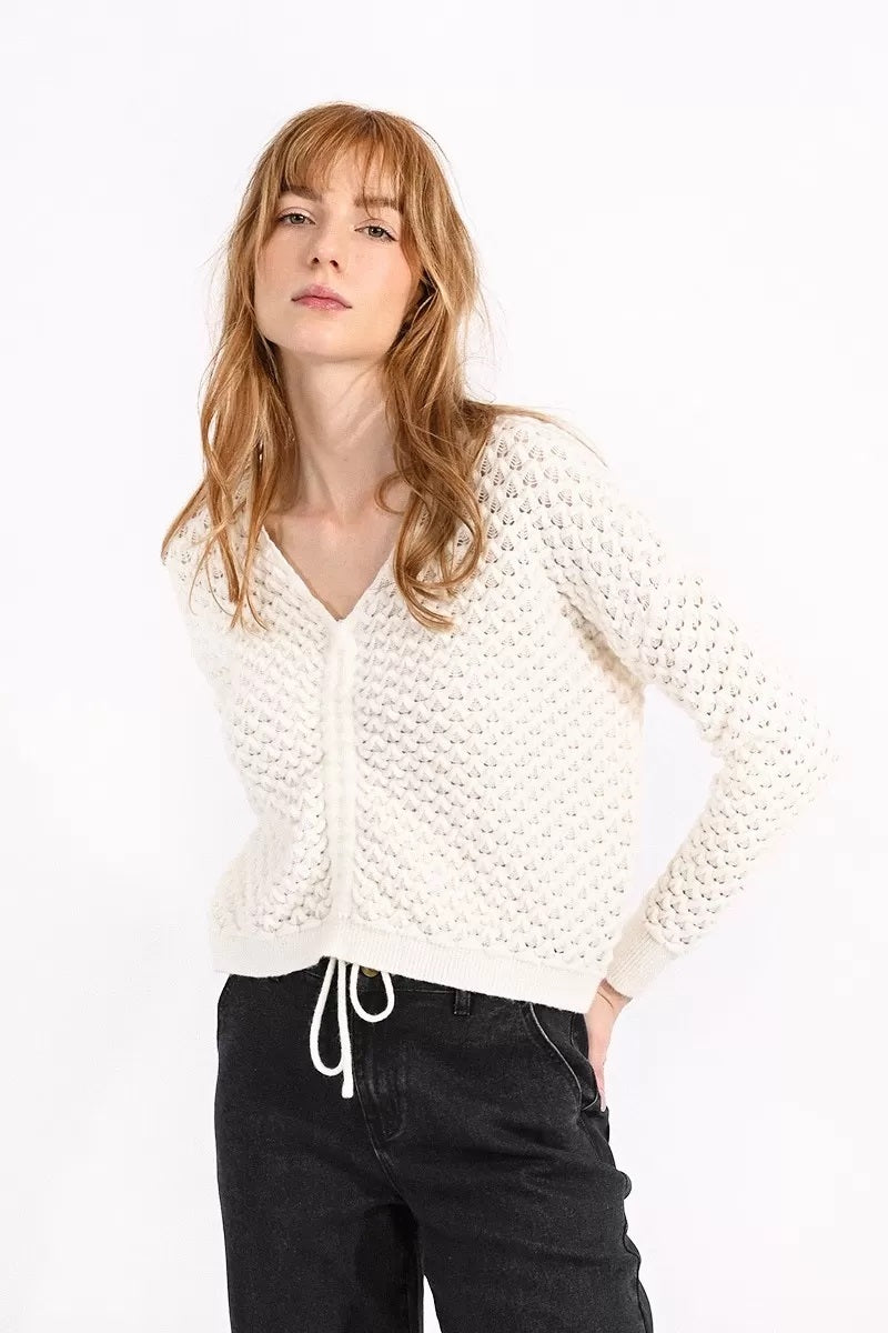 POP CORN KNIT SWEATSHIRT