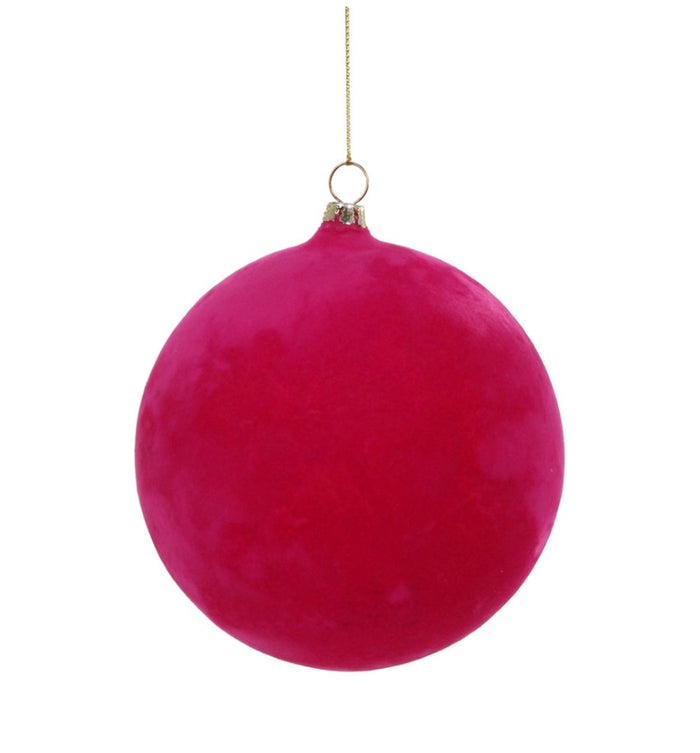 CRUSHED VELVET BALL-HOT PINK LARGE