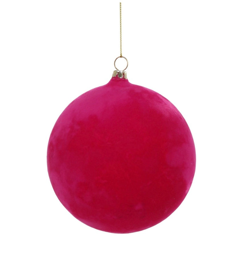 CRUSHED VELVET BALL-HOT PINK LARGE