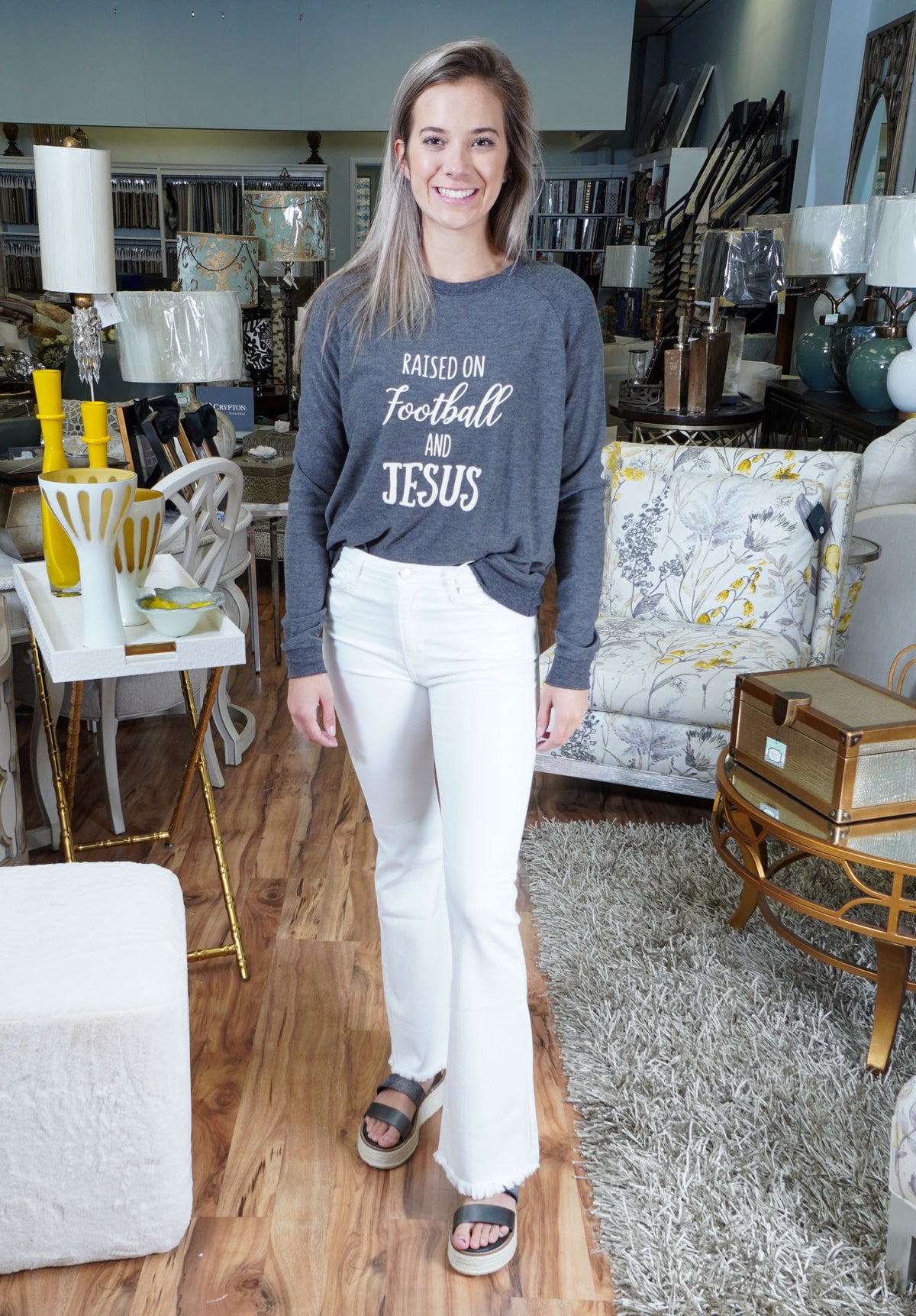 Sweatshirt Football & Jesus Dark Gray