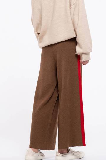 Side Stripe Wide Leg Knit Pants