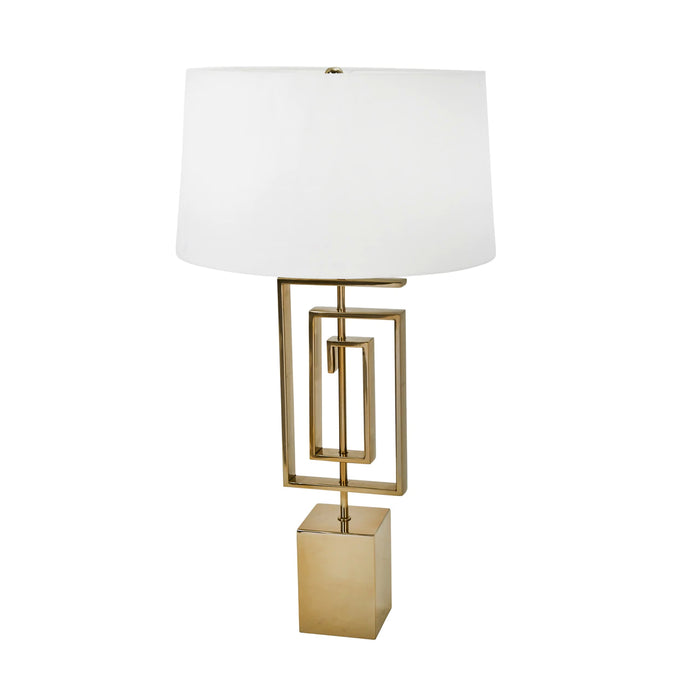 STAINLESS STEEL 37" GEOMETRICTABLE LAMP, GOLD