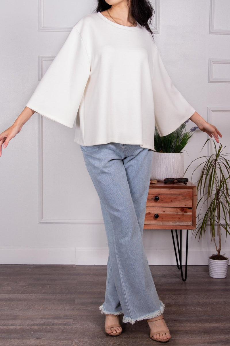 Scuba Modal Wide 3/4 Sleeve Top