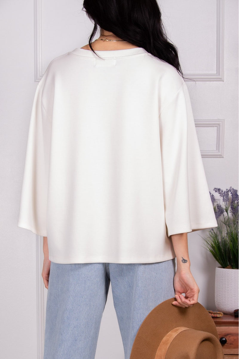 Scuba Modal Wide 3/4 Sleeve Top