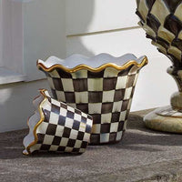 8" Courtly Check Flower Pot