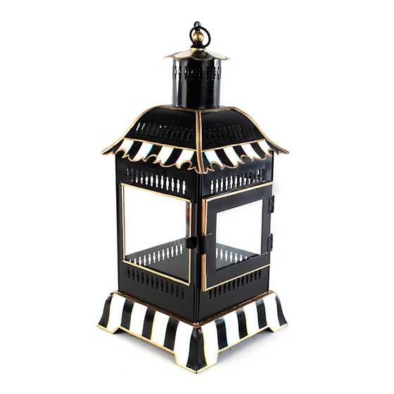 Courtly Stripe Candle Lantern - Small