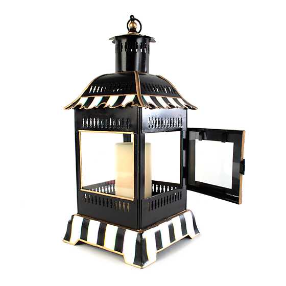 Courtly Stripe Candle Lantern - Small