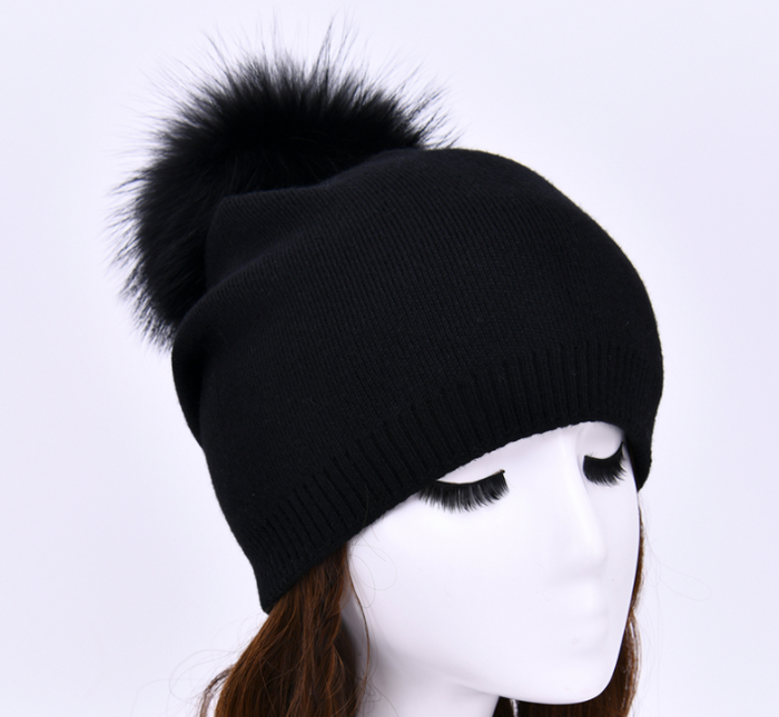 Evelyn Fox Fur  Beanie