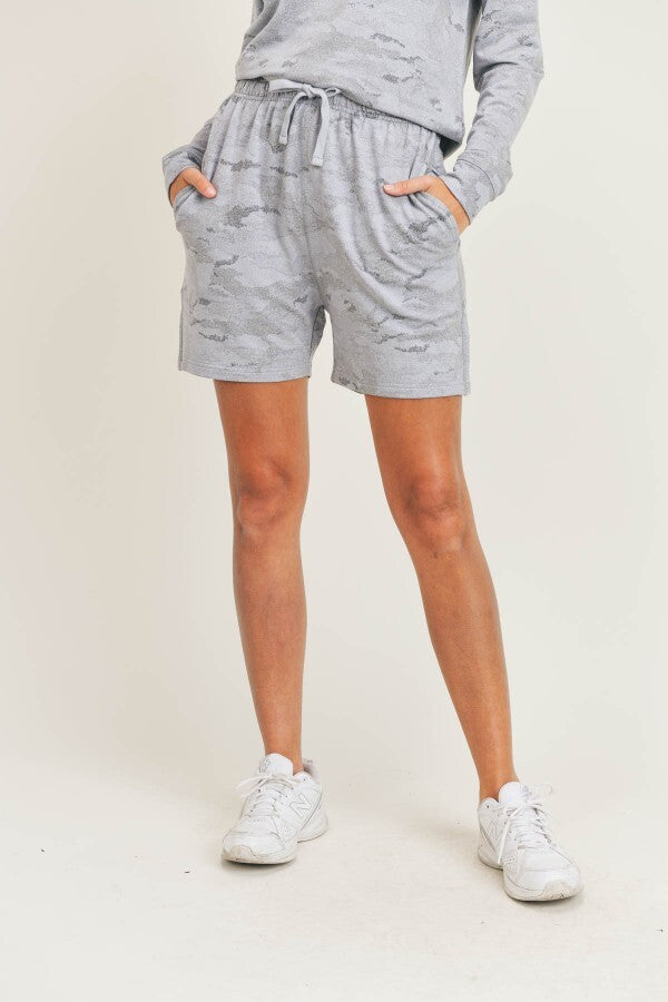 Light Camo Lounge Shorts With Drawstring