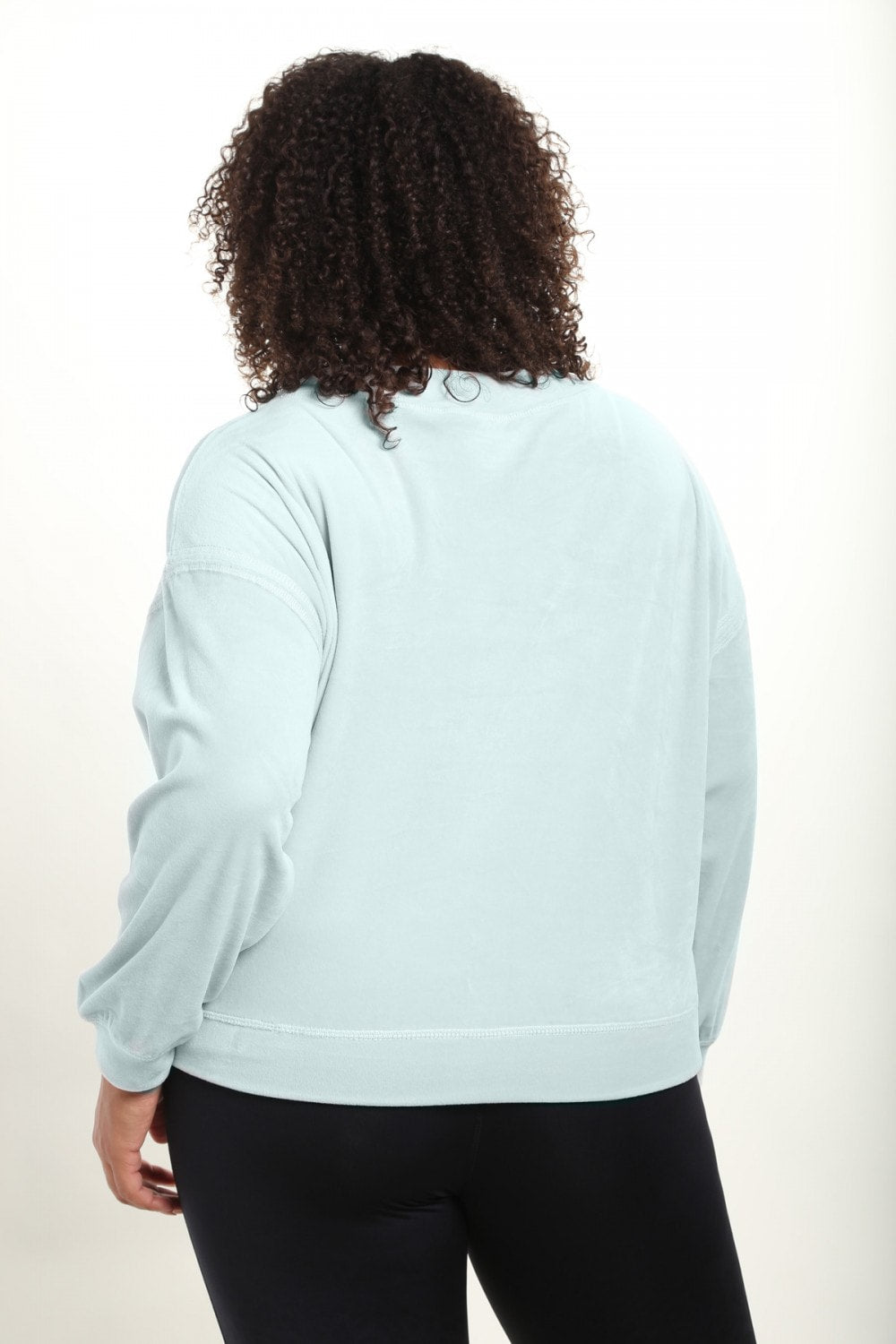 CURVY Brushed Pullover Long-Sleeve Top