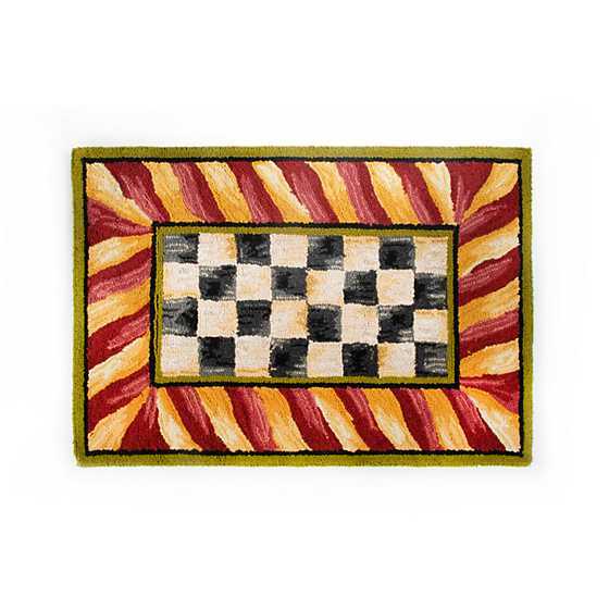 Courtly Check Rug - 2' x 3' - Red & Gold