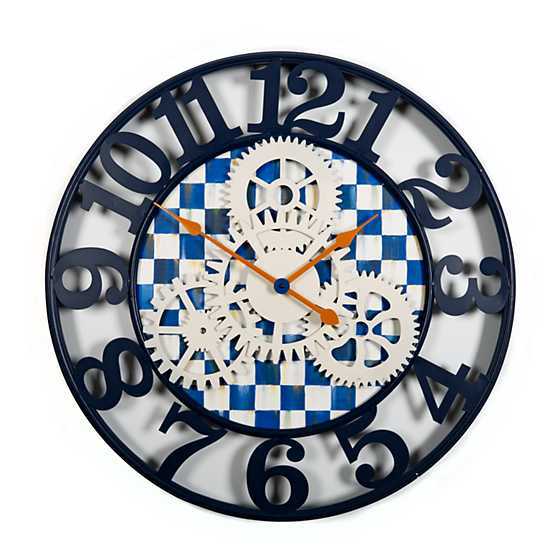 Royal Check Farmhouse Wall Clock - Large