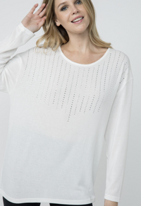 Long Sleeve Knitted Top w Stones