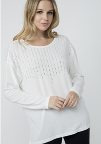 Long Sleeve Knitted Top w Stones