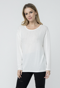 Long Sleeve Knitted Top w Stones