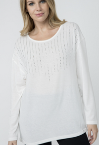 Long Sleeve Knitted Top w Stones