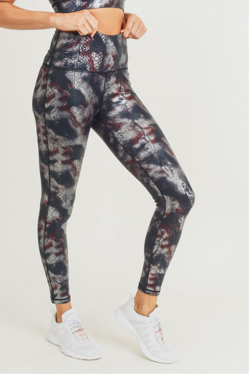 Multicolor Foil Snake Print Hightwaist Leggings