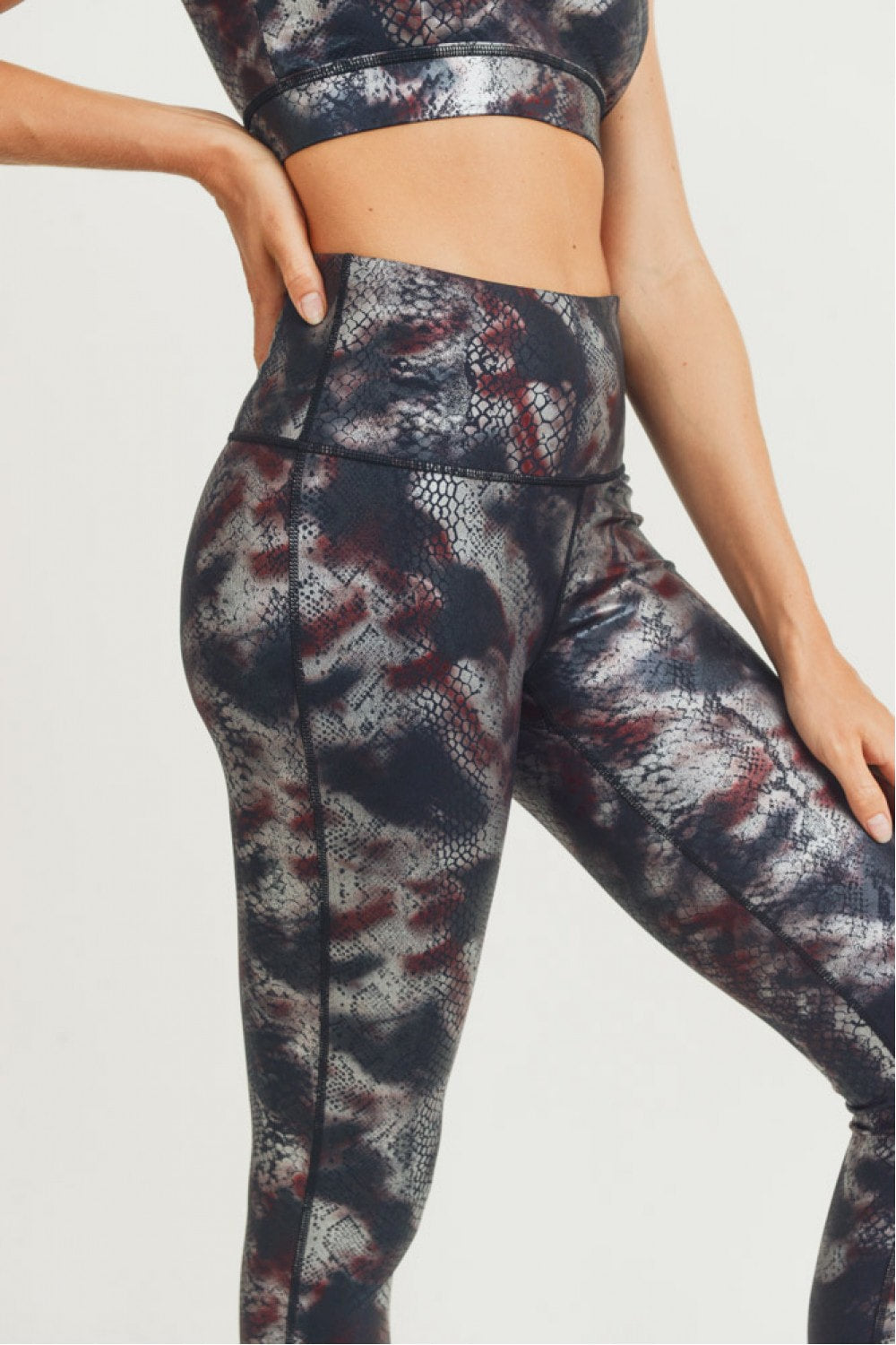 Multicolor Foil Snake Print Hightwaist Leggings