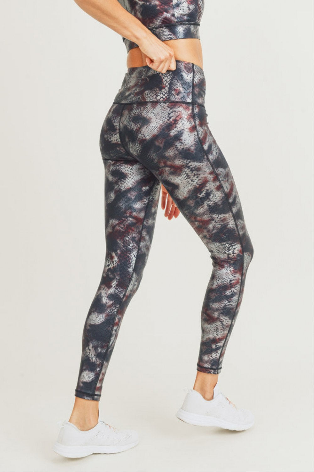 Multicolor Foil Snake Print Hightwaist Leggings