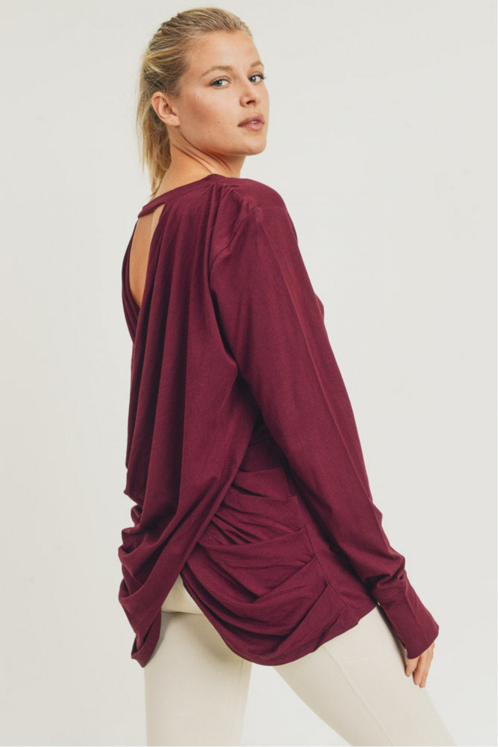 Open Overlay Draped Back Top