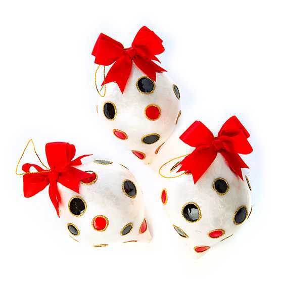 Checkmate Dot Drop Ornaments - Set of 3