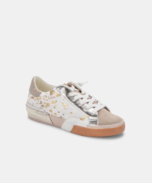 Zine Sneakers in Dune Metallic Calf Hair