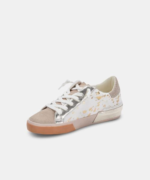 Zine Sneakers in Dune Metallic Calf Hair