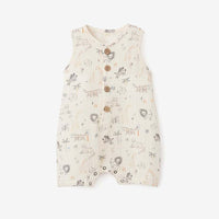 Safari Print Muslin Button Down Shortall