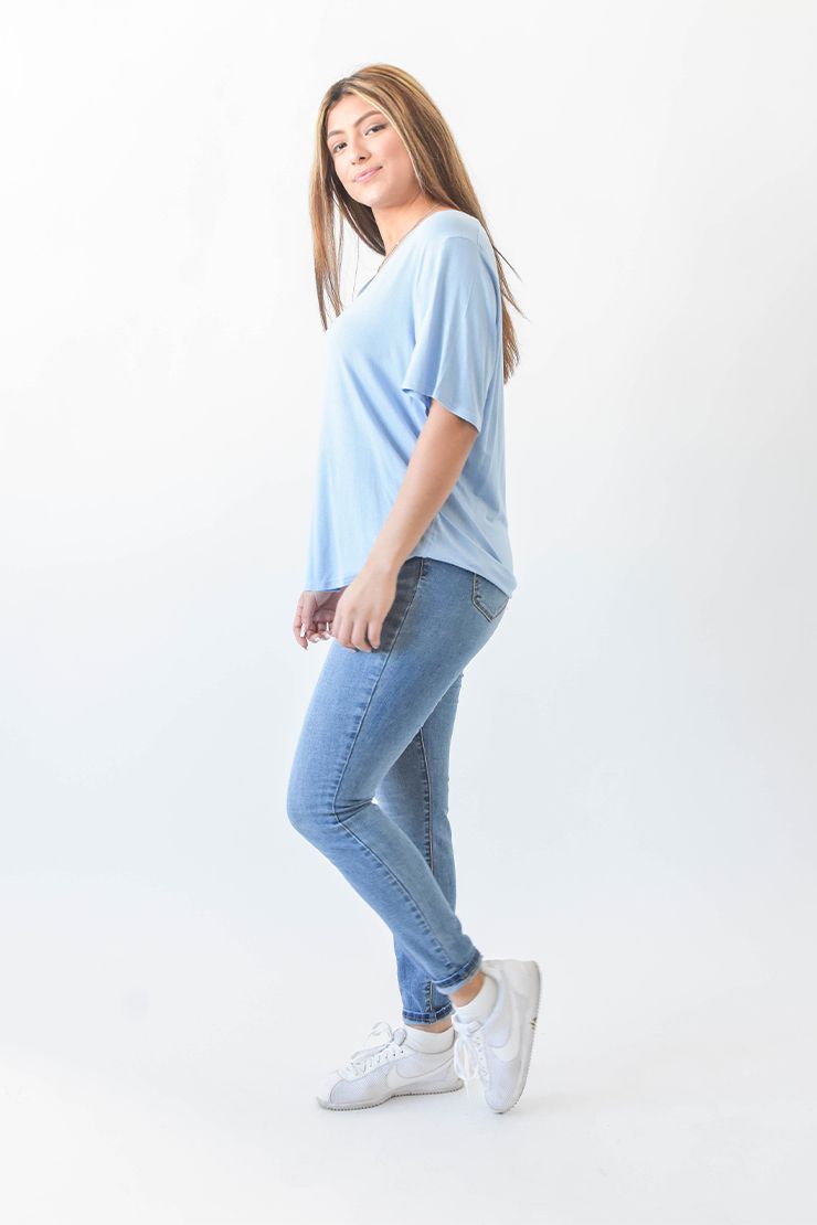 Sky Blue V-Neck