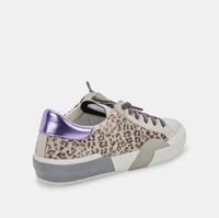 Zina Sneakers in White Leopard Calf Hair