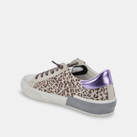 Zina Sneakers in White Leopard Calf Hair