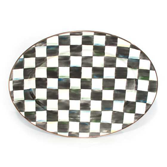 Courtly Check Enamel Oval Platter - Medium