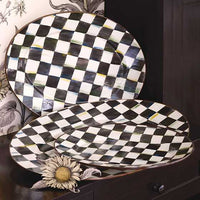 Courtly Check Enamel Oval Platter - Medium