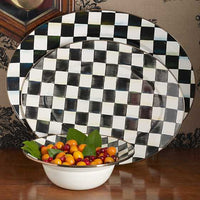 Courtly Check Enamel Oval Platter - Medium