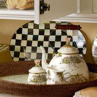 Courtly Check Enamel Oval Platter - Medium