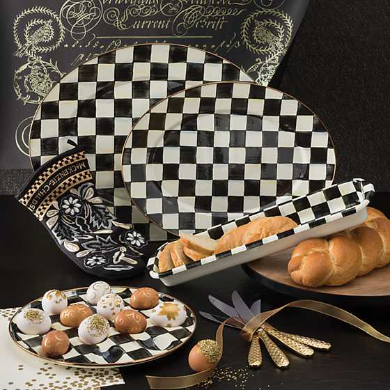 Courtly Check Enamel Oval Platter - Medium