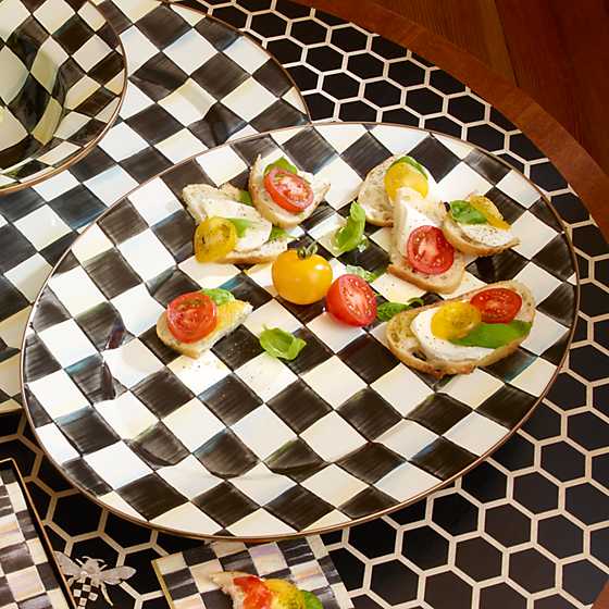 Courtly Check Enamel Oval Platter - Medium