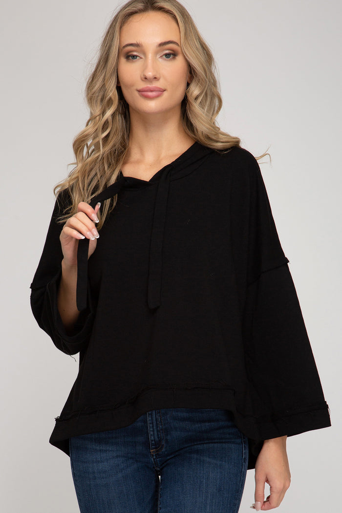 Wide Sleeve Terry Knit Top