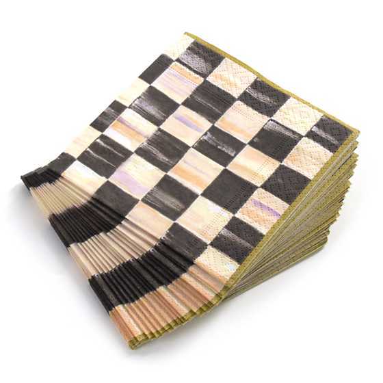 Courtly Check Paper Napkins - Cocktail - Gold