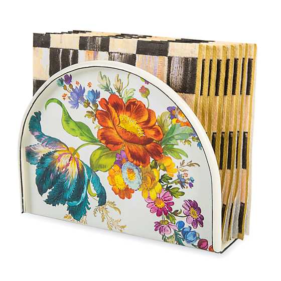 Flower Market Napkin Holder - White