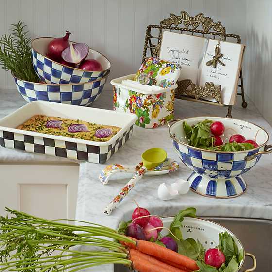 Royal Check Enamel Everyday Bowl - Large