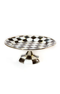 Courtly Check Enamel Pedestal Platter - Small