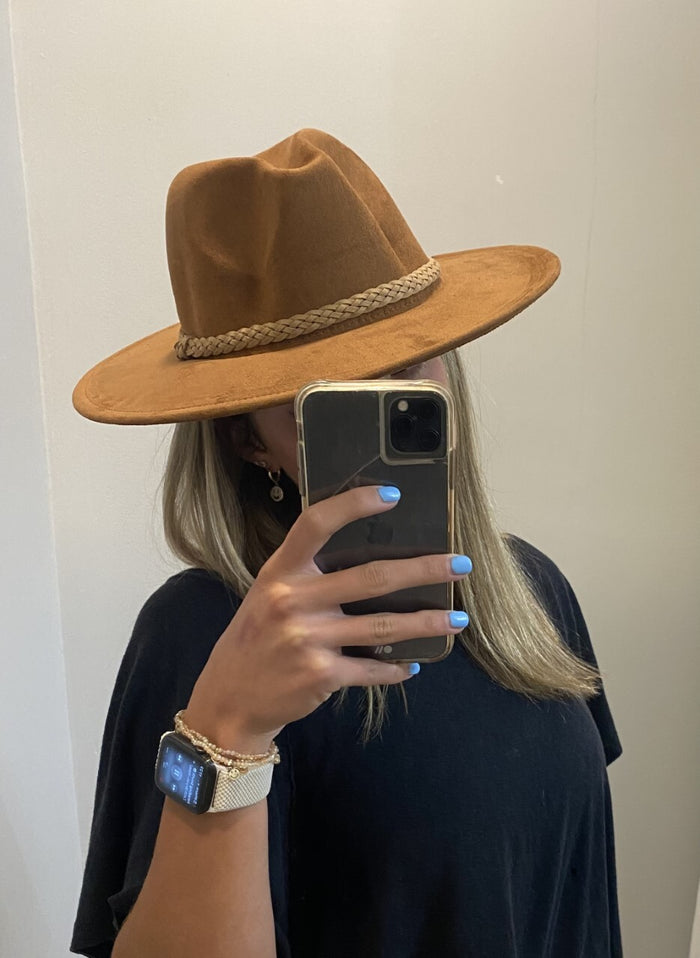 Suede Braided Trim Fedora