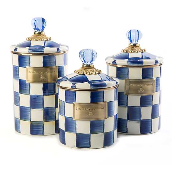 Royal Check Enamel Canister - Medium